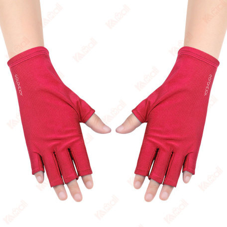 polyester satin file red glove